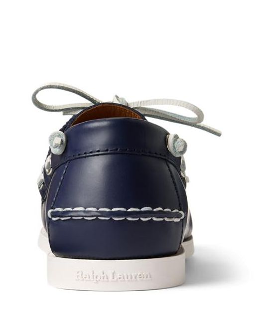 Polo Ralph Lauren Blue Leather Merton Boat Shoes for men