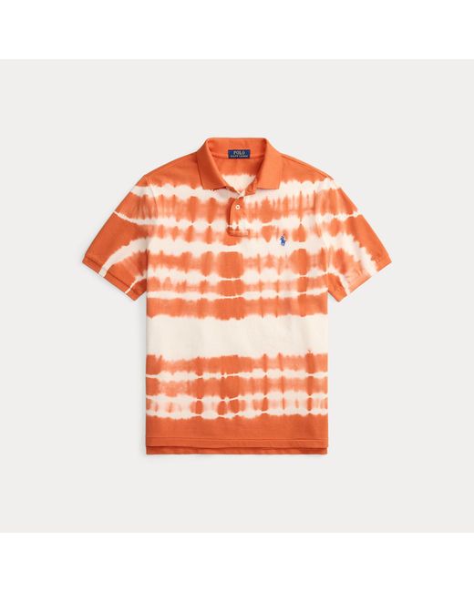 Polo Ralph Lauren Orange Classic Fit Tie-Dye Mesh Polo Shirt for men