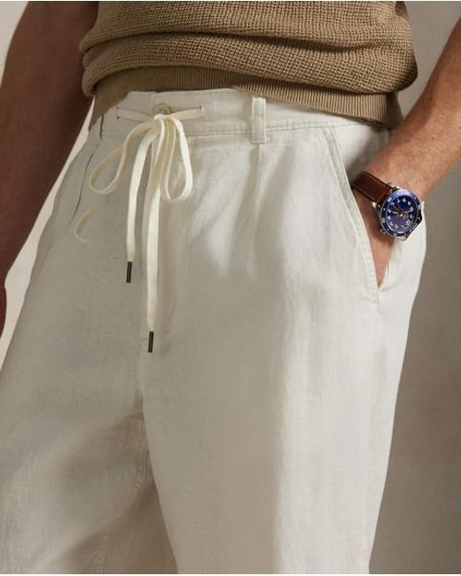 Pantalón Lateef De Lino Relaxed Fit Polo Ralph Lauren de hombre de color White