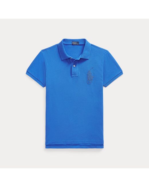 Polo Ralph Lauren Blue Beaded Big Pony Polo Shirt