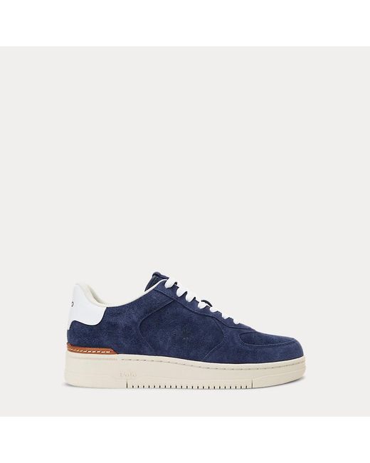 Ralph Lauren Blue Masters Court Suede Trainer for men