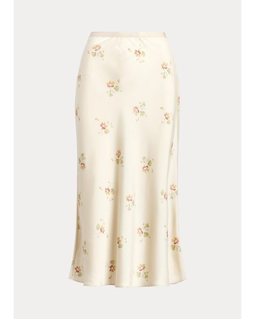 Polo Ralph Lauren Natural Floral Satin Skirt