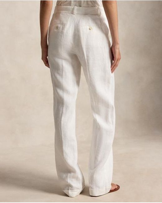 Polo Ralph Lauren Natural Linen High-Rise Relaxed Straight Trouser