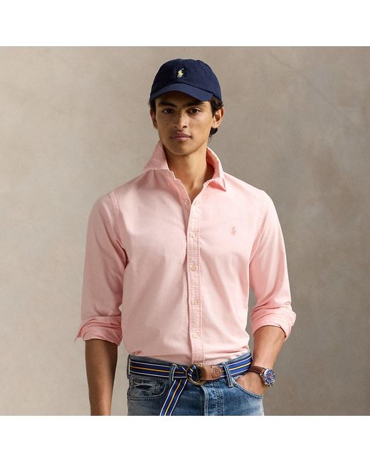 Polo Ralph Lauren Pink Classic Fit Mineral-Dyed Oxford Shirt for men