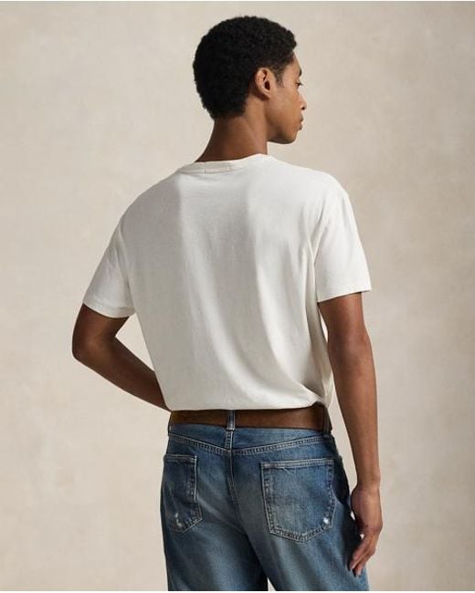 Polo Ralph Lauren White Classic Fit Polo Bear Jersey T-Shirt for men