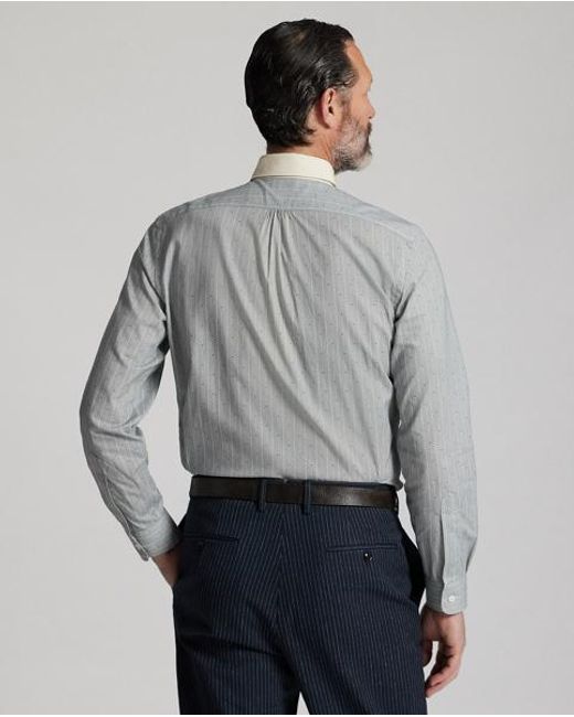 RRL Slim Fit Geweven Overhemd Met Print in het Gray voor heren