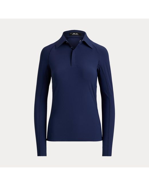 Ralph Lauren Blue Slim Fit Performance Long-Sleeve Polo