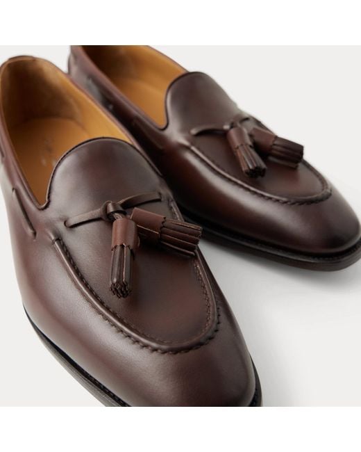 Ralph Lauren Brown Luther Tassel Calfskin Loafer for men