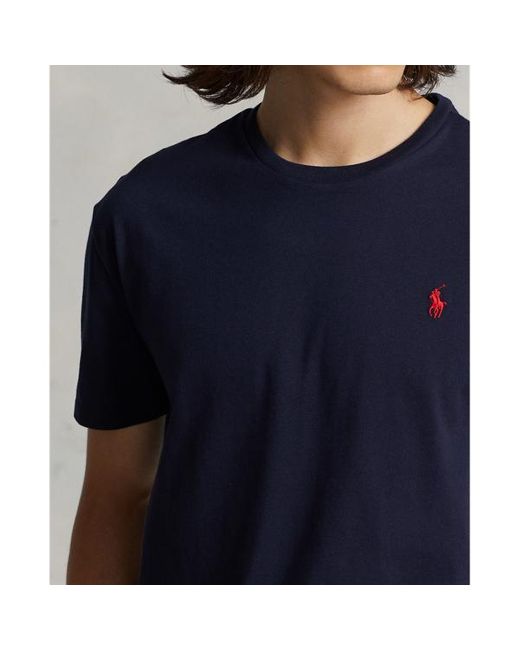 Polo Ralph Lauren Custom Slim Jersey T-shirt Ronde Hals in het Blue voor heren