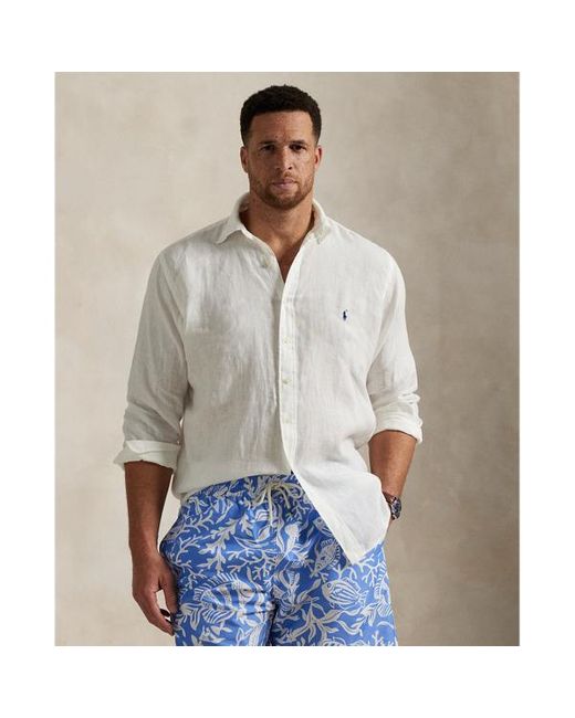 Taglie Plus - Camicia in lino di Ralph Lauren in Natural da Uomo