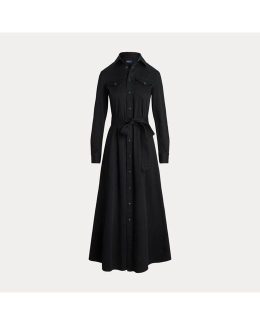 Polo Ralph Lauren Black Cotton Twill Shirtdress