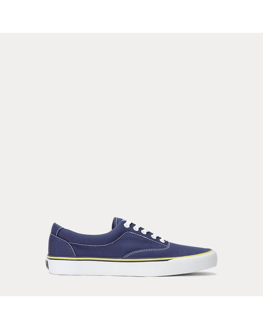 Polo Ralph Lauren Blue Keaton Washed Canvas Trainer for men