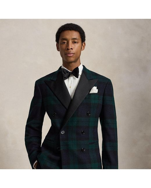 Polo Ralph Lauren Blue Polo Tailored Fit Plaid Tuxedo Jacket for men