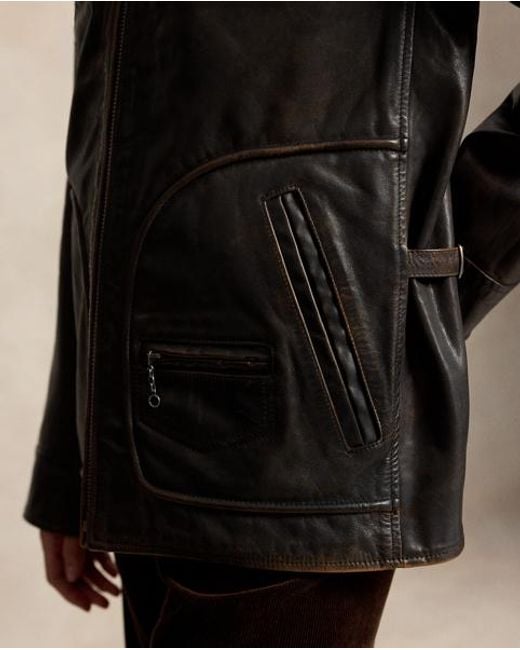 Polo Ralph Lauren Black Leather Moto Jacket