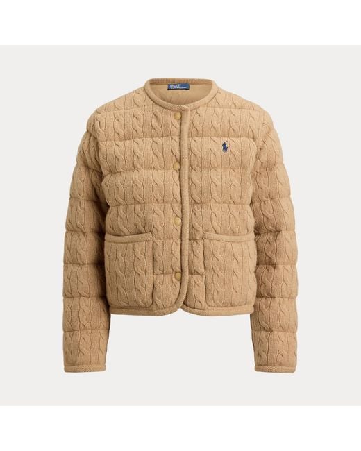 Polo Ralph Lauren Natural Cable Wool-Cashmere Snapped Jacket