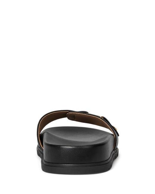 Ralph Lauren Black Tasha Leather Slide Sandal