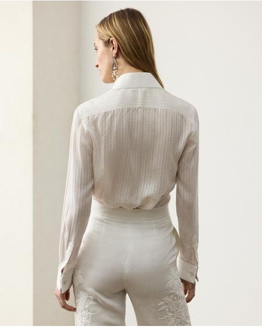 Ralph Lauren Cormac Zijden Jacquard Overhemd in het White