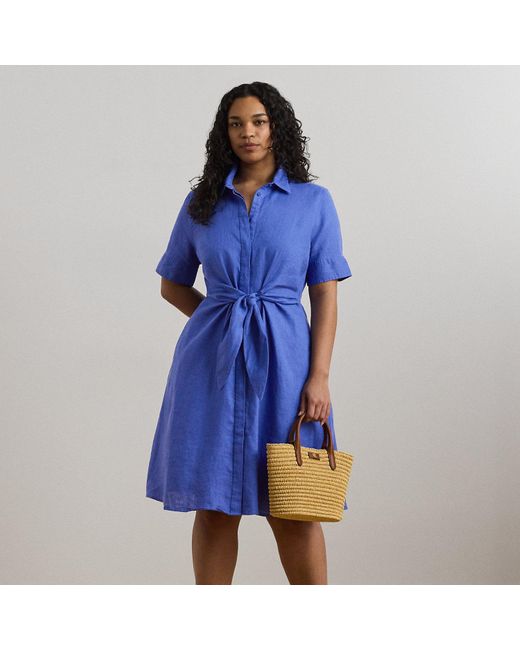 ralph lauren tie front shirt dress