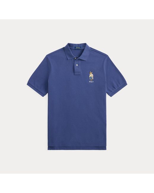 Polo Ralph Lauren Blue Classic Fit Polo Bear Mesh Polo Shirt for men