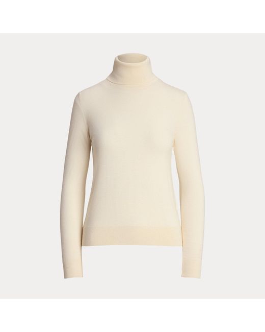 Ralph Lauren Natural Cashmere Turtleneck Sweater