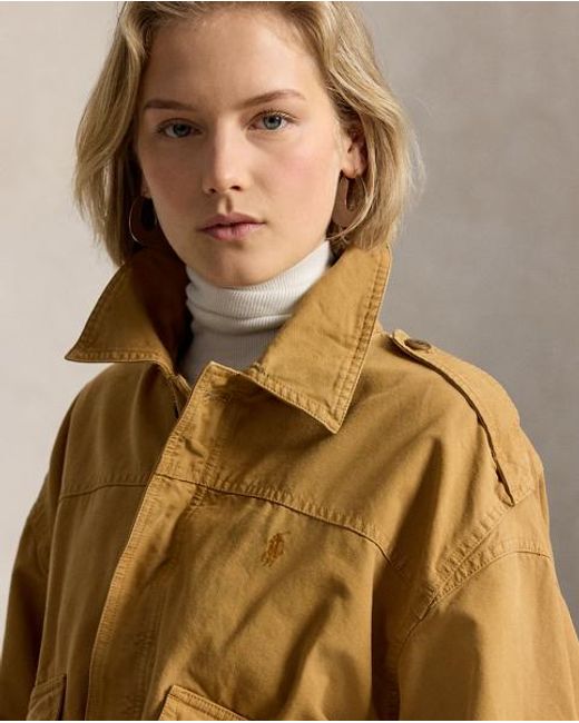 Polo Ralph Lauren Brown Cotton Canvas Utility Jacket