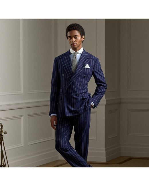 Ralph Lauren Blue Kent Hand-Tailored Pinstripe Twill Suit for men