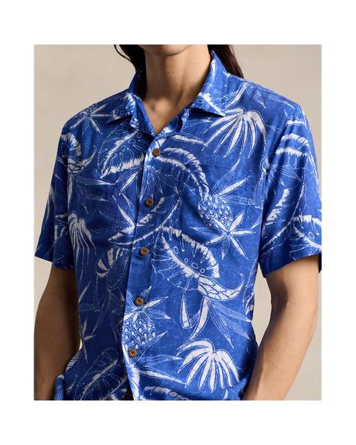Ralph Lauren Classic Fit Hofmann Overhemd Met Print in het Blue voor heren