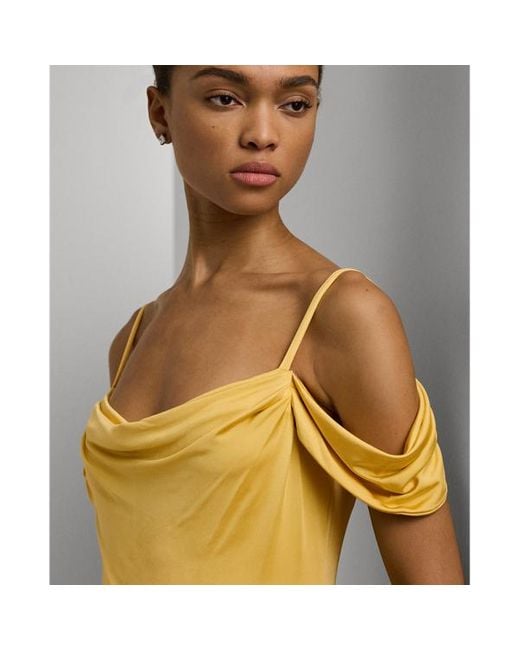 Lauren by Ralph Lauren Metallic Jersey Off-the-shoulder Gown