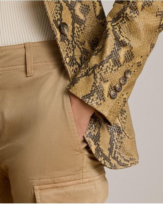 Ralph Lauren Lamsleren Blazer Met Pythonreliëf in het Brown