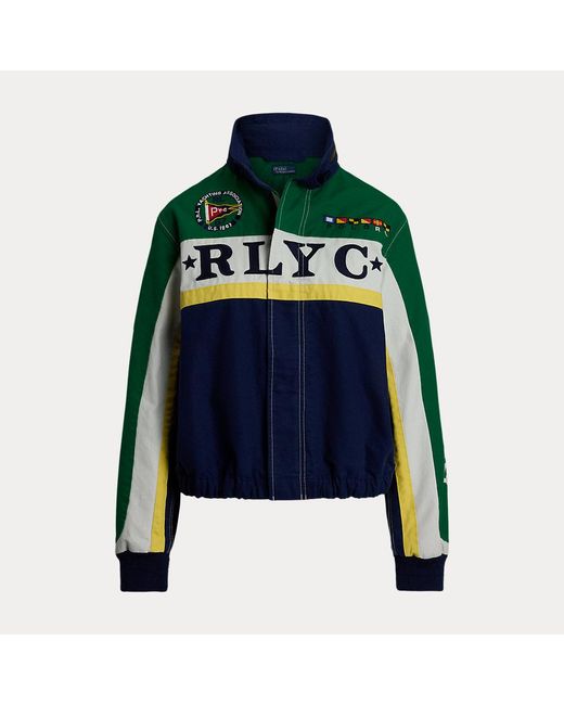 Polo Ralph Lauren Logo Canvas Racing Jacket in Green | Lyst UK
