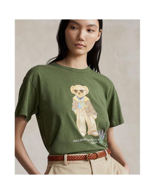 Polo Ralph Lauren Green Polo Bear Cotton Jersey T-shirt