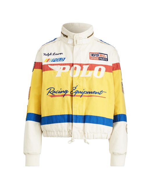 Polo Ralph Lauren Yellow Cotton Canvas Racing Jacket