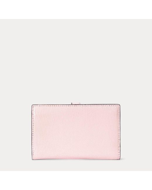 Lauren by Ralph Lauren Pink Lizard-embossed Leather Wallet