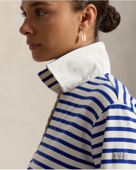 Polo Ralph Lauren Blue Striped Cotton Dress
