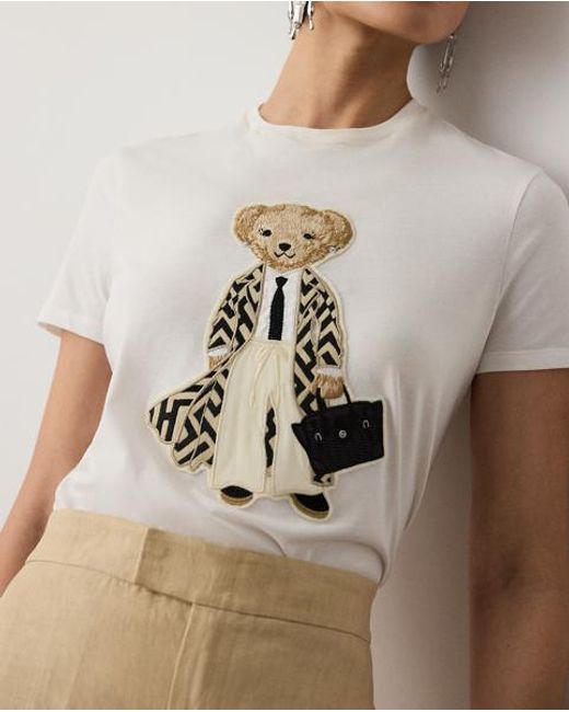 Ralph Lauren Natural Spring Polo Bear Cotton T-Shirt