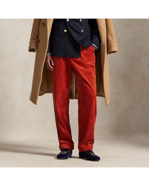 Ralph Lauren Red Whitman Relaxed Fit Corduroy Pant for men