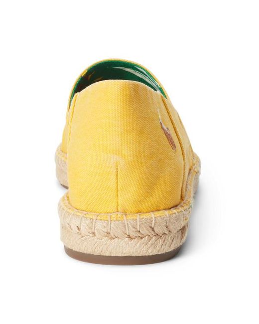 Polo Ralph Lauren Yellow Cevio Washed Canvas Espadrille for men