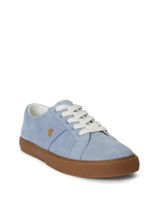 Ralph Lauren Blue Janson Ii Suede & Nappa Leather Trainer