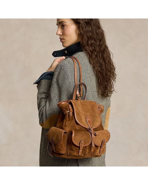 Polo Ralph Lauren Brown Bellport Suede Backpack