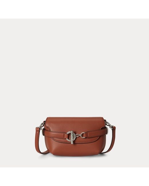 Ralph Lauren Purple Leather Small Blaike Crossbody Bag