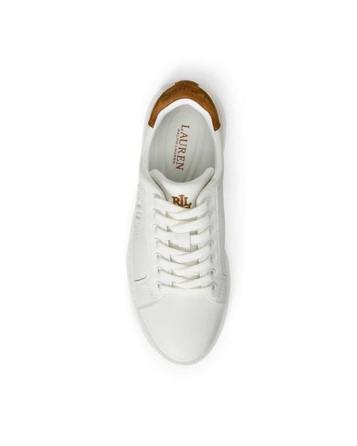 Sneaker Ainsley in pelle e camoscio di Ralph Lauren in White