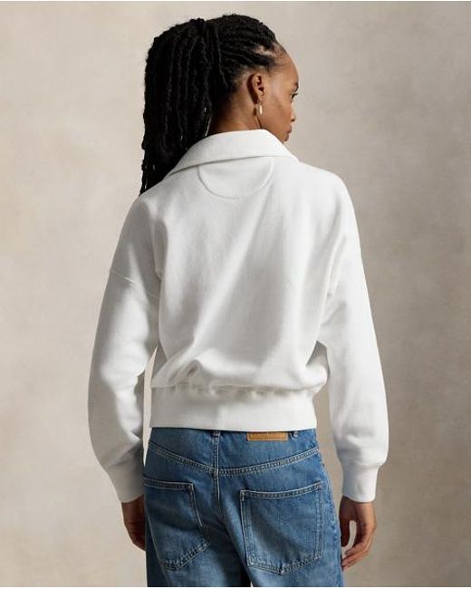Polo Ralph Lauren White Fleece Quarter-Zip