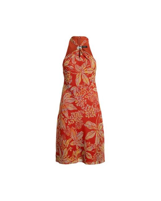 Abito halter in georgette a fiori di Ralph Lauren in Red