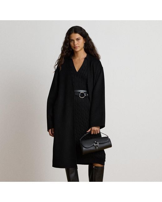 Ralph Lauren Black Double-Faced Wool-Blend Overcoat