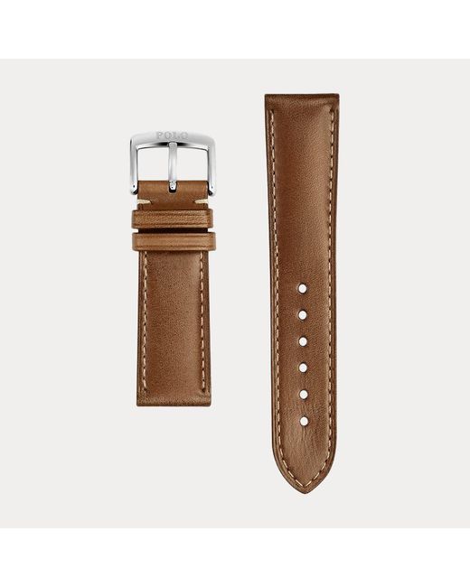 Polo Ralph Lauren Brown Calfskin Watch Strap for men