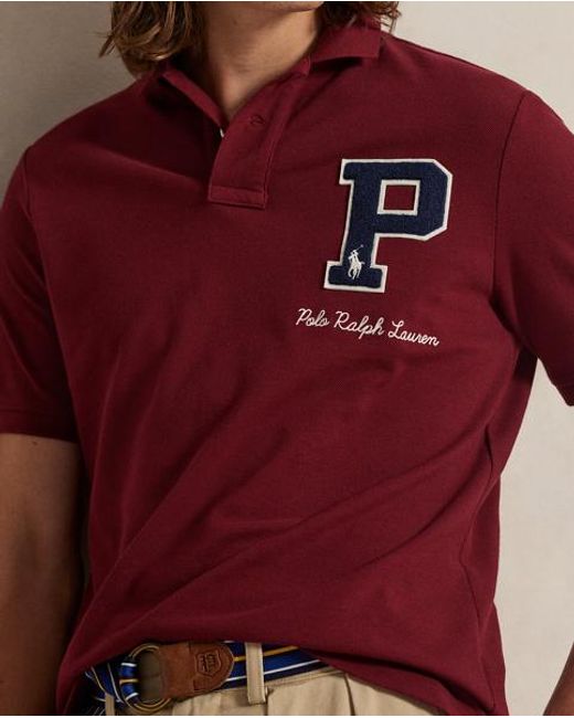 Polo Ralph Lauren Classic-Fit College-Poloshirt Aus Piqué in Red für Herren