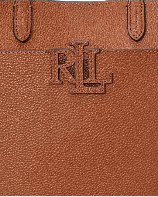 Ralph Lauren Natural Kleine Narbenleder-Tragetasche Cameryn