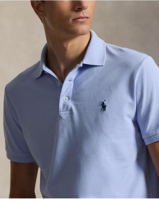 Polo Ralph Lauren Blue Custom Slim Fit Stretch Mesh Polo Shirt for men
