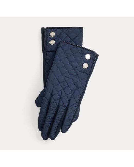 Ralph Lauren Blue Gesteppte Touchscreen-Handschuhe
