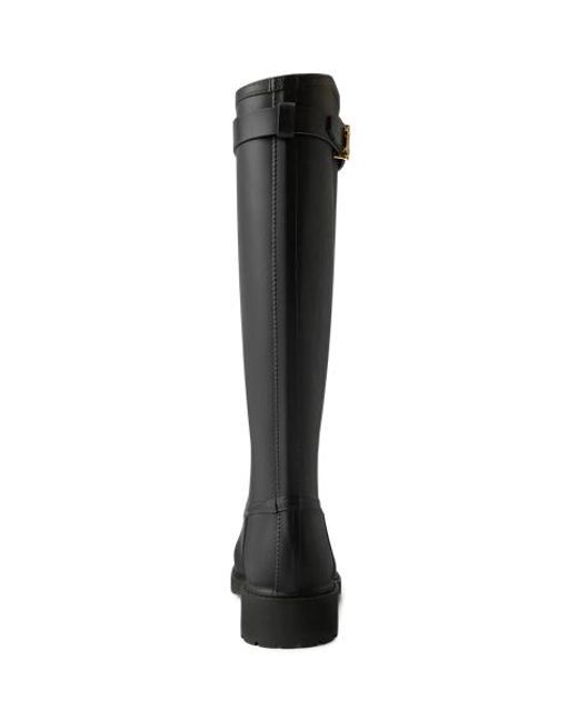 Ralph Lauren Black Portiah Tall Rubber Rain Boot